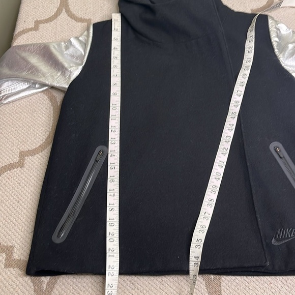 Nike Women's Destroyer Butterfly Black Wool Silver Leather Jacket - Picture 13 of 16